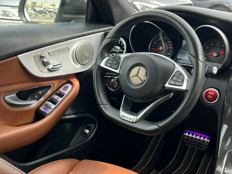 2017 Mercedes-Benz C200 2.0-liter turbocharged 4-cylinder Engine White Tan Convertible