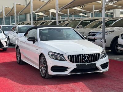 2017 Mercedes-Benz C200 2.0-liter turbocharged 4-cylinder Engine White Tan Convertible