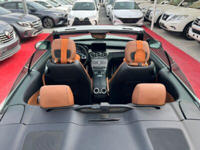 2017 Mercedes-Benz C200 2.0-liter turbocharged 4-cylinder Engine White Tan Convertible