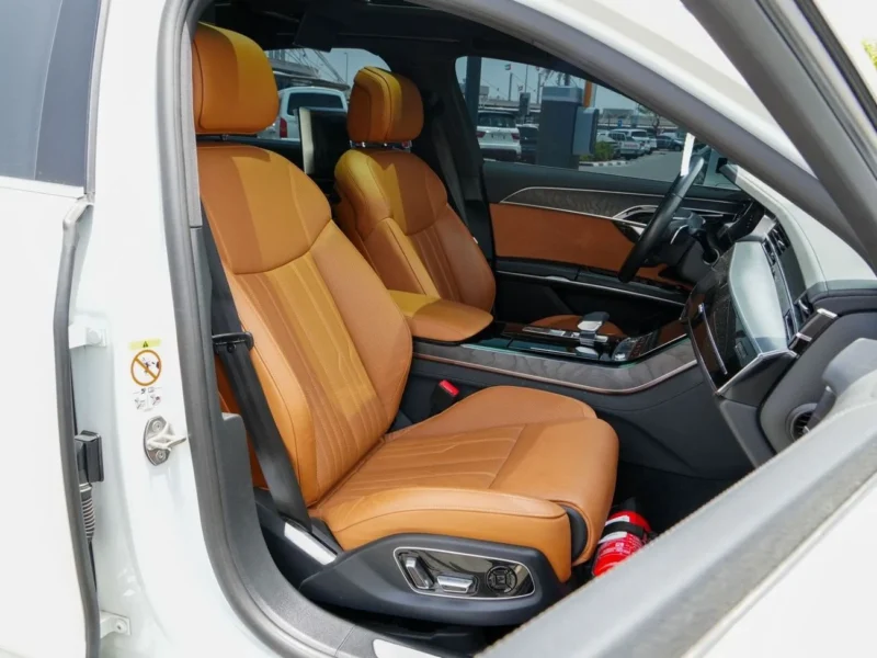 2024 AUDI A8 L 55-TFSI 3.0 Litres Quattro V6 Petrol Engine White Tan Sedan GCC Specs