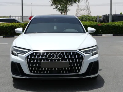 2024 AUDI A8 L 55-TFSI 3.0 Litres Quattro V6 Petrol Engine White Tan Sedan GCC Specs