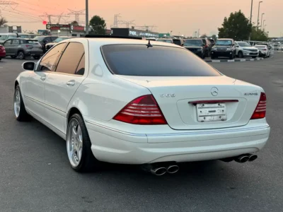 2003 Mercedes-Benz S-Class S 600L 5.5-liter twin-turbocharged V12 Engine White Black Sedan