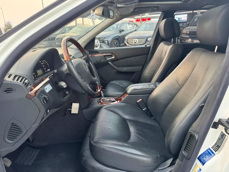 2003 Mercedes-Benz S-Class S 600L 5.5-liter twin-turbocharged V12 Engine White Black Sedan