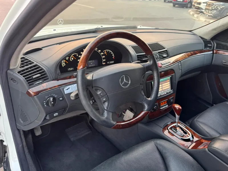 2003 Mercedes-Benz S-Class S 600L 5.5-liter twin-turbocharged V12 Engine White Black Sedan