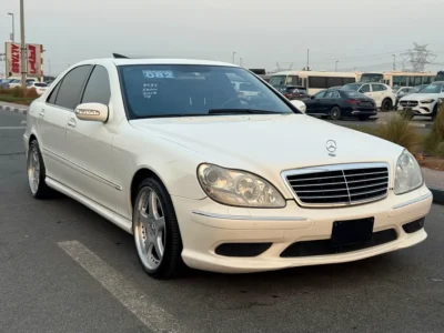 2003 Mercedes-Benz S-Class S 600L 5.5-liter twin-turbocharged V12 Engine White Black Sedan