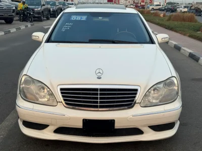 2003 Mercedes-Benz S-Class S 600L 5.5-liter twin-turbocharged V12 Engine White Black Sedan