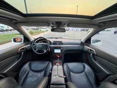 2003 Mercedes-Benz S-Class S 600L 5.5-liter twin-turbocharged V12 Engine White Black Sedan