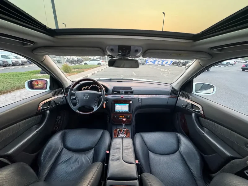 2003 Mercedes-Benz S-Class S 600L 5.5-liter twin-turbocharged V12 Engine White Black Sedan