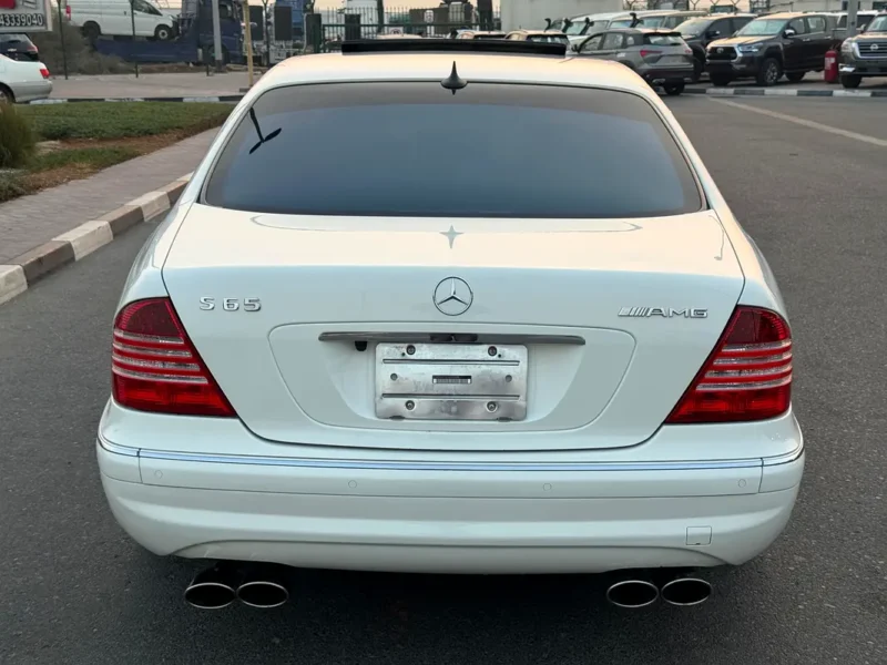 2003 Mercedes-Benz S-Class S 600L 5.5-liter twin-turbocharged V12 Engine White Black Sedan
