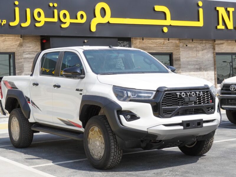 2025 Toyota Hilux GR Sport 4.0 Litres V6 Petrol Engine White Black Pickup Truck GCC Specs