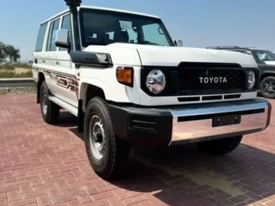 2024 Toyota Land Cruiser LC76 4.5-liter V8 Turbo-Diesel Engine White Brown SUV Manual GCC Specs