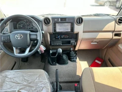 2024 Toyota Land Cruiser LC76 4.5-liter V8 Turbo-Diesel Engine White Brown SUV Manual GCC Specs