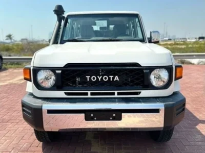 2024 Toyota Land Cruiser LC76 4.5-liter V8 Turbo-Diesel Engine White Brown SUV Manual GCC Specs