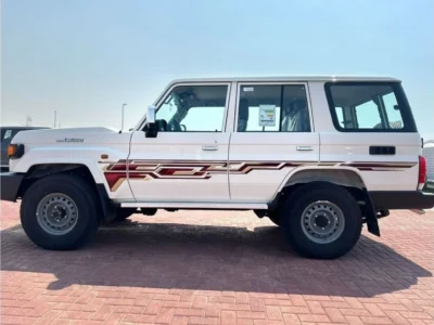 2024 Toyota Land Cruiser LC76 4.5-liter V8 Turbo-Diesel Engine White Brown SUV Manual GCC Specs