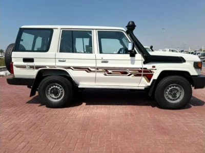 2024 Toyota Land Cruiser LC76 4.5-liter V8 Turbo-Diesel Engine White Brown SUV Manual GCC Specs