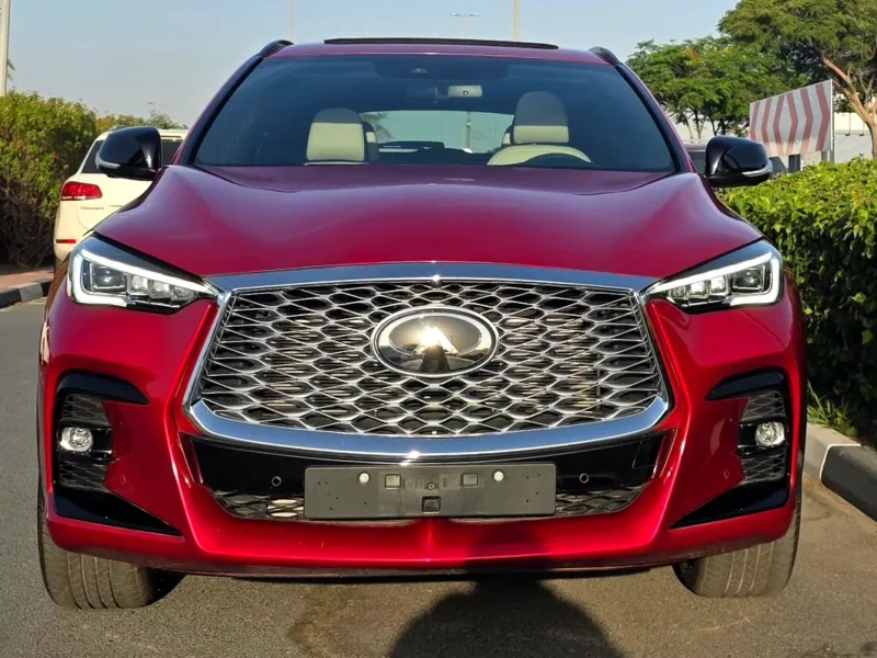 2023 Infiniti QX55 Essential 2.0L Turbocharged 4 Cylinders Petrol Engine Red Beige SUV GCC