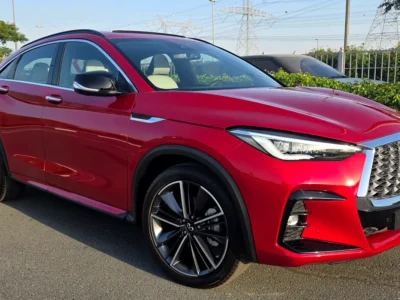 2023 Infiniti QX55 Essential 2.0L Turbocharged 4 Cylinders Petrol Engine Red Beige SUV GCC