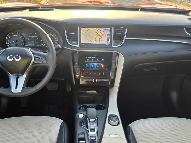 2023 Infiniti QX55 Essential 2.0L Turbocharged 4 Cylinders Petrol Engine Red Beige SUV GCC