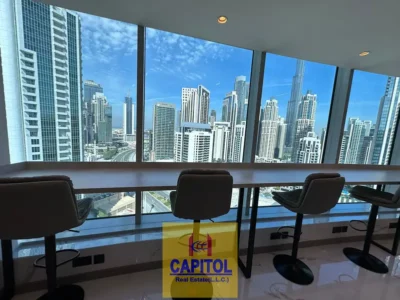 FURNISHED OFFICE IN PRIME TOWER - BURJ KHALIFA VIEW
