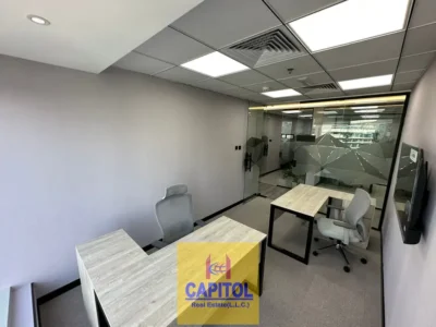FURNISHED OFFICE IN PRIME TOWER - BURJ KHALIFA VIEW