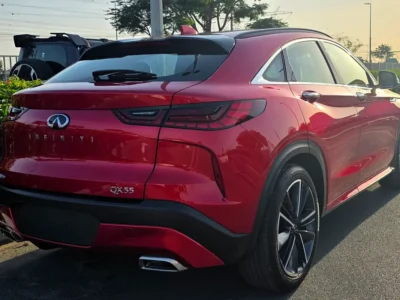 2023 Infiniti QX55 Essential 2.0L Turbocharged 4 Cylinders Petrol Engine Red Beige SUV GCC
