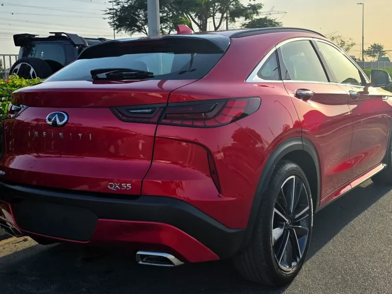 2023 Infiniti QX55 Essential 2.0L Turbocharged 4 Cylinders Petrol Engine Red Beige SUV GCC