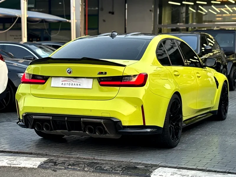 2022 BMW M3 Competition 6 Cylinders Petrol Engine Yellow Blue Sedan American Specs