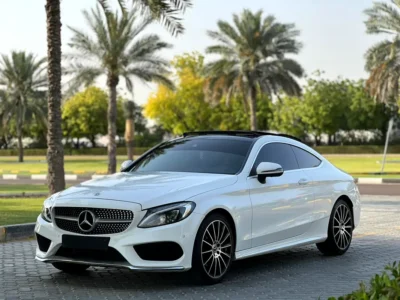 2018 Mercedes-Benz C-Class C200 Coupe 4 Cylinders Petrol Engine White Beige Coupe GCC