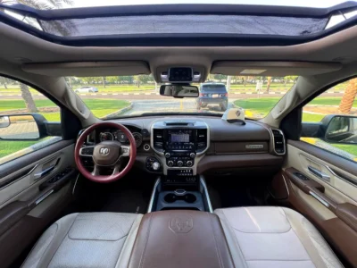 2019 Dodge Ram 1500 Laramie 8 Cylinders Petrol Engine Black Beige Pickup Truck GCC Specs