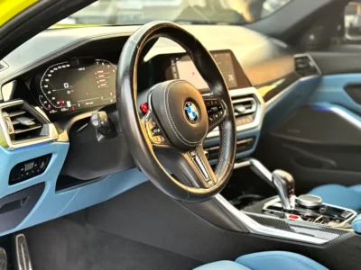2022 BMW M3 Competition 6 Cylinders Petrol Engine Yellow Blue Sedan American Specs