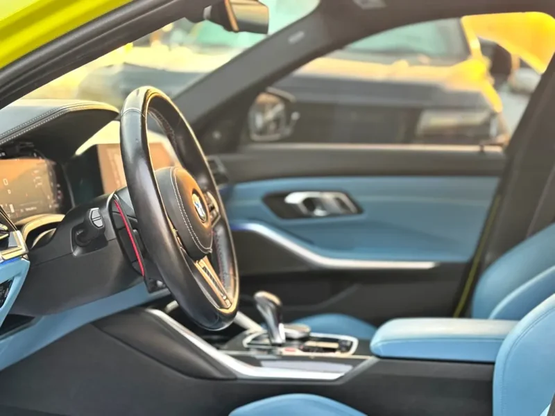2022 BMW M3 Competition 6 Cylinders Petrol Engine Yellow Blue Sedan American Specs