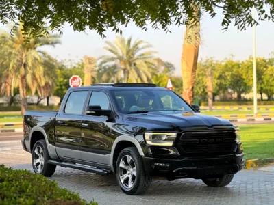 2019 Dodge Ram 1500 Laramie 8 Cylinders Petrol Engine Black Beige Pickup Truck GCC Specs