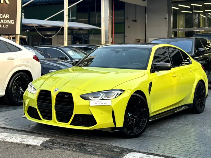 2022 BMW M3 Competition 6 Cylinders Petrol Engine Yellow Blue Sedan American Specs