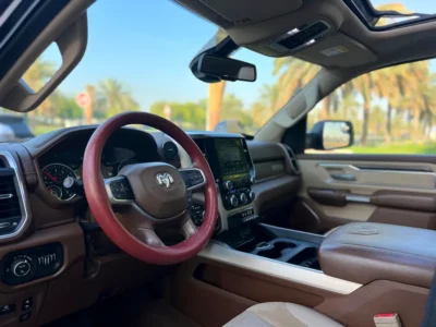 2019 Dodge Ram 1500 Laramie 8 Cylinders Petrol Engine Black Beige Pickup Truck GCC Specs