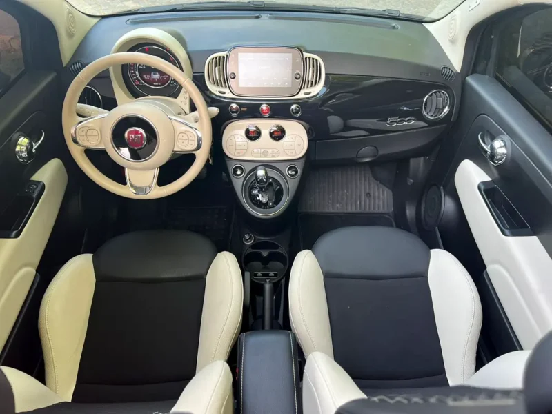 2022 Fiat 500 4 Cylinders Petrol Engine Black Beige Hatchback GCC Specs Fun and Stylish City Car
