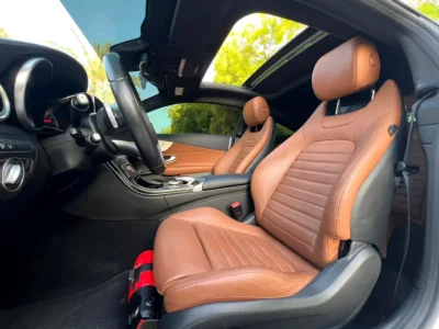 2018 Mercedes-Benz C-Class C200 Coupe 4 Cylinders Petrol Engine White Beige Coupe GCC