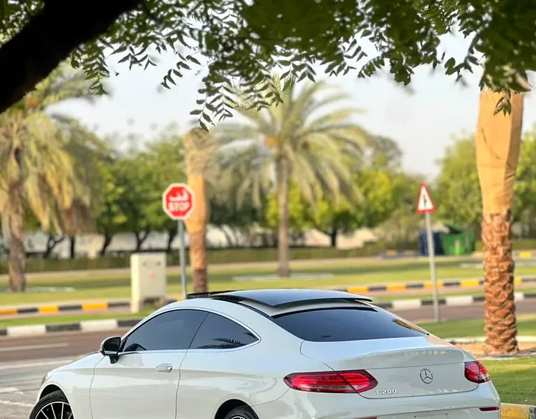 2018 Mercedes-Benz C-Class C200 Coupe 4 Cylinders Petrol Engine White Beige Coupe GCC