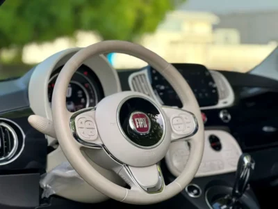 2022 Fiat 500 4 Cylinders Petrol Engine Black Beige Hatchback GCC Specs Fun and Stylish City Car