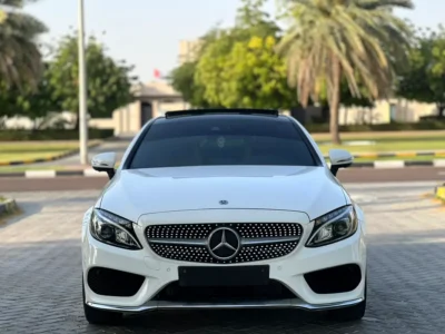 2018 Mercedes-Benz C-Class C200 Coupe 4 Cylinders Petrol Engine White Beige Coupe GCC