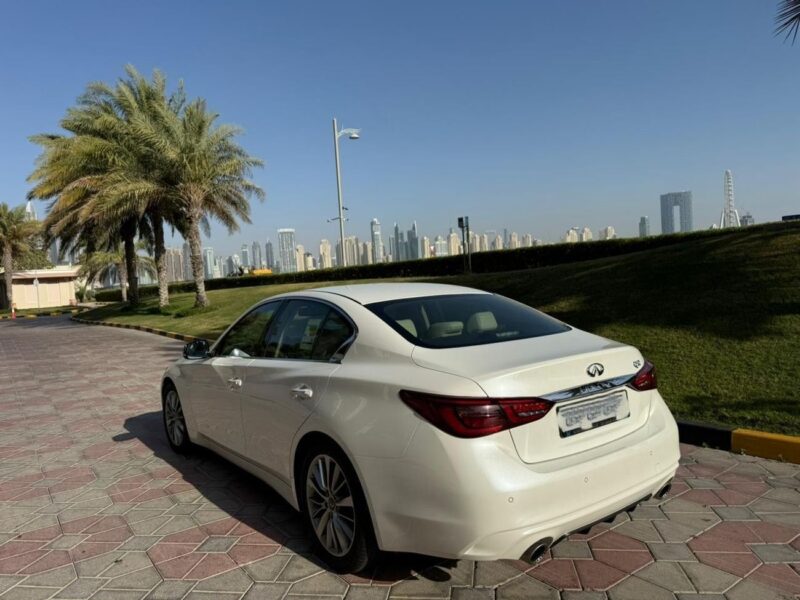 2024 Infiniti Q50 LUXE 3.0 Litres 6 Cylinders Petrol Engine White Beige Sedan GCC Specs
