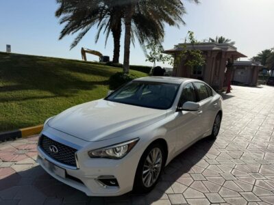 2024 Infiniti Q50 LUXE 3.0 Litres 6 Cylinders Petrol Engine White Beige Sedan GCC Specs