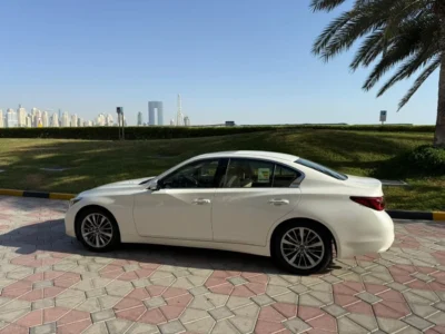 2024 Infiniti Q50 LUXE 3.0 Litres 6 Cylinders Petrol Engine White Beige Sedan GCC Specs
