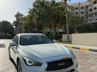 2024 Infiniti Q50 LUXE 3.0 Litres 6 Cylinders Petrol Engine White Beige Sedan GCC Specs