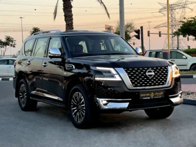 2024 Nissan Patrol LE Platinum City 5.6 Litre V8 Petrol Engine Black Red SUV GCC Specs