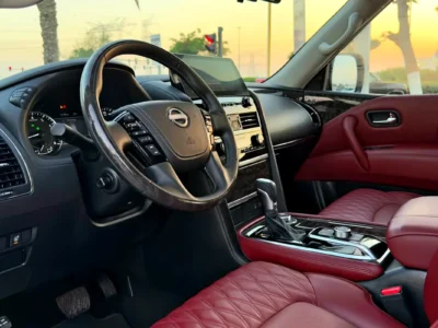 2024 Nissan Patrol LE Platinum City 5.6 Litre V8 Petrol Engine Black Red SUV GCC Specs