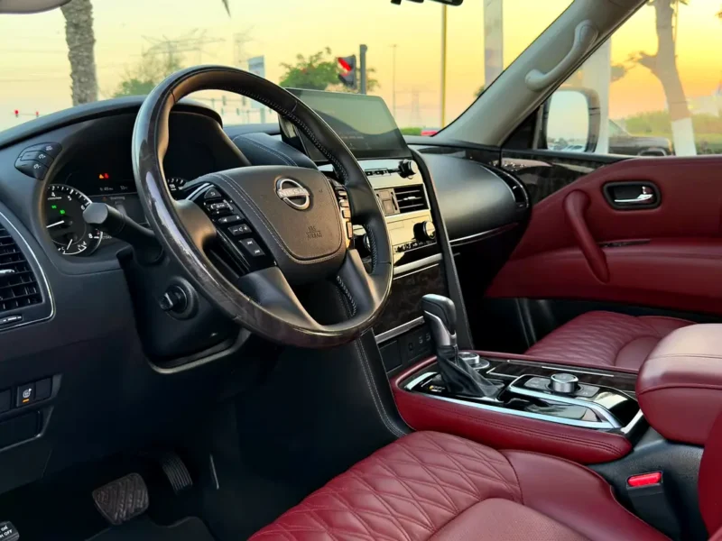 2024 Nissan Patrol LE Platinum City 5.6 Litre V8 Petrol Engine Black Red SUV GCC Specs
