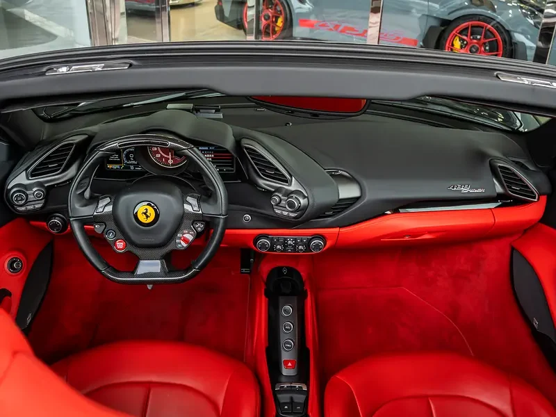 2018 FERRARI 488 SPIDER 8 Cylinders Petrol Engine Black Red Sports Car Automatic