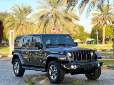 2021 Jeep Wrangler Unlimited Sahara 6 Cylinders Petrol Engine Grey Black SUV GCC Specs
