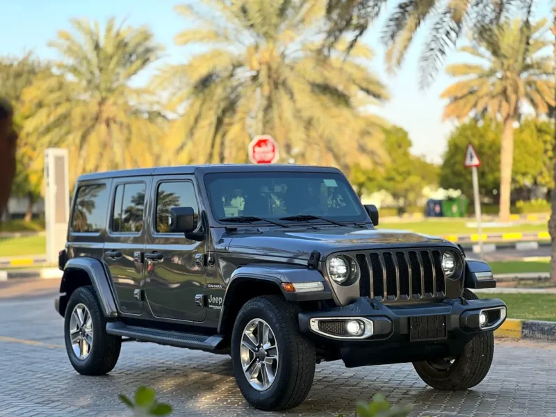 2021 Jeep Wrangler Unlimited Sahara 6 Cylinders Petrol Engine Grey Black SUV GCC Specs