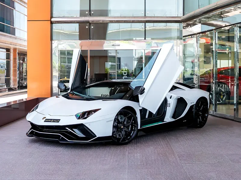 2022 Lamborghini Aventador LP 780-4 Ultimae 12 Cylinders Petrol Engine White Black Sports Car